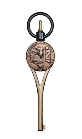 ASP, INC. HCUFF KEY Grdn Logo G2 ASP Eagl Antq Brs