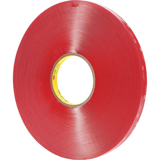 Transparent Double-Sided Acrylic Foam Tape: 1/2" Wide, 72 yd Long, 20 mil Thick, Acrylic Adhesive