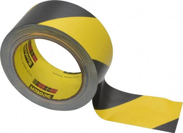 Floor & Aisle Marking Tape: 2" Wide, 108' Long, 5.4 mil Thick, Vinyl