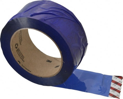 Packing Tape: 2" Wide, Blue, Rubber Adhesive