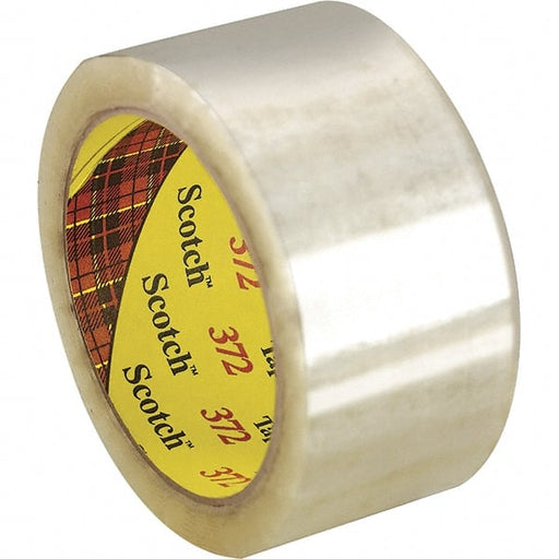 Packing Tape: 50' Long, Clear, Rubber Adhesive