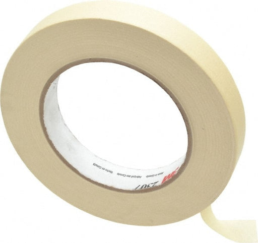 Masking Tape: 18 mm Wide, 60 yd Long, 5.2 mil Thick, Tan