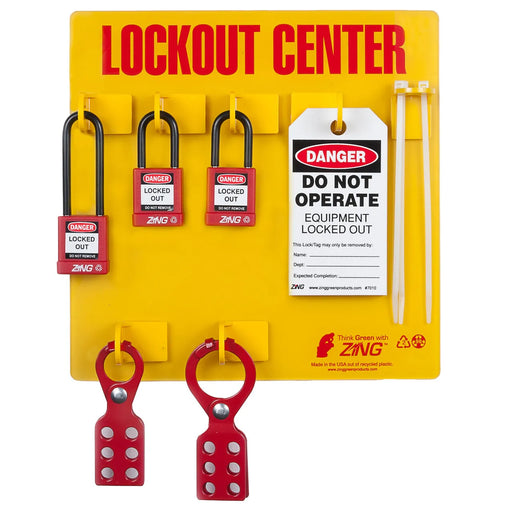 ZING Lockout Tagout Station - 3 Padlocks