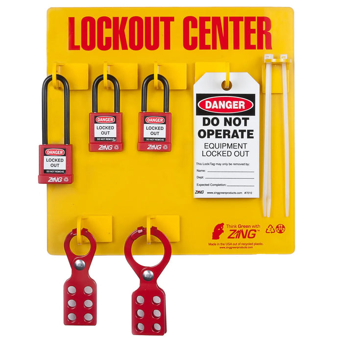 ZING Lockout Tagout Station - 3 Padlocks