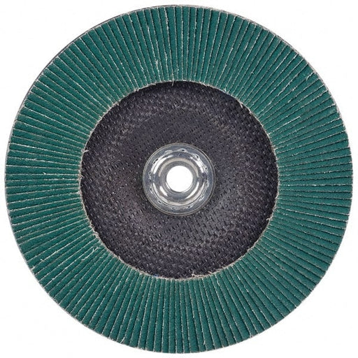 Flap Disc: 5/8-11 Hole, 40 Grit, Zirconia Alumina, Type 27