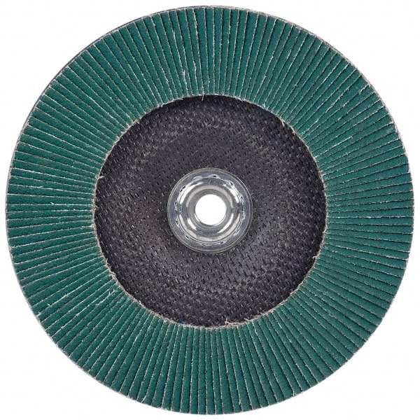Flap Disc: 5/8-11 Hole, 40 Grit, Zirconia Alumina, Type 27