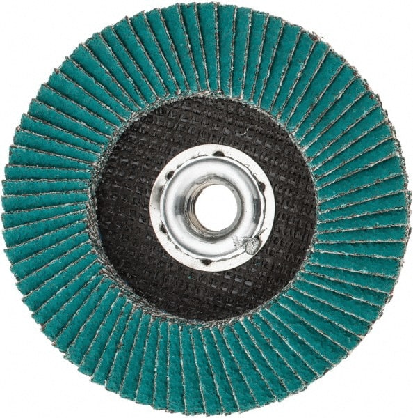 Flap Disc: 5/8-11 Hole, 40 Grit, Zirconia Alumina, Type 27