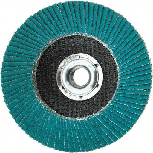Flap Disc: 5/8-11 Hole, 80 Grit, Zirconia Alumina, Type 27