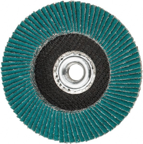 Flap Disc: 5/8-11 Hole, 40 Grit, Zirconia Alumina, Type 27
