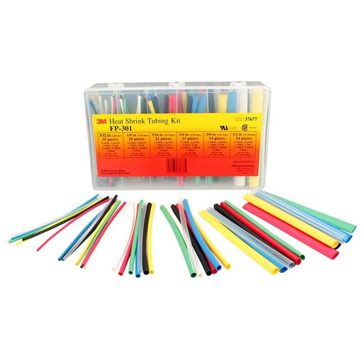 133 Piece, Black, Blue, Clear, Green, Red, White and Yellow, Heat Shrink Electrical Tubing Kit