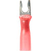 Locking Fork Terminal: Red, Partially Insulated, #6 Stud, Crimp