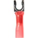 Locking Fork Terminal: Red, Partially Insulated, #8 Stud, Crimp