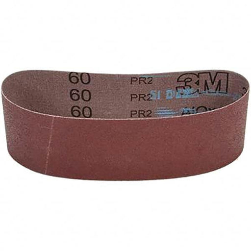 Abrasive Belt: 3" Wide, 21" Long, 60 Grit, Aluminum Oxide