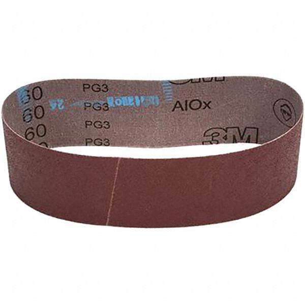 Abrasive Belt: 3" Wide, 24" Long, 60 Grit, Aluminum Oxide