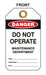 ZING Lockout Tags-Do Not Operate Pkg Of 10