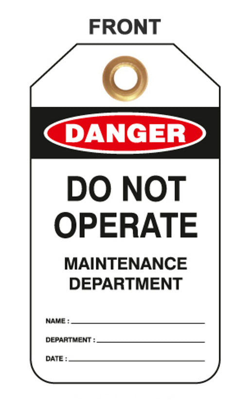 ZING Lockout Tags-Do Not Operate Pkg Of 10