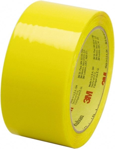 Packing Tape: 2" Wide, Yellow, Rubber Adhesive