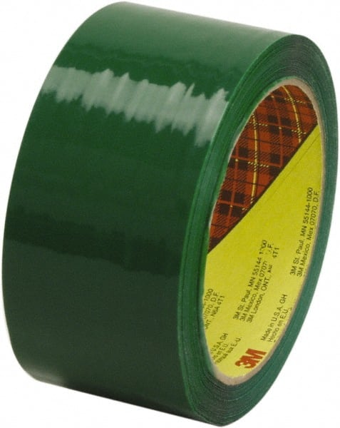 Packing Tape: 2" Wide, Green, Rubber Adhesive