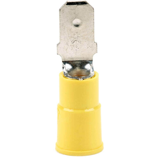 Wire Disconnect: Male, Yellow, Vinyl, 12-10 AWG, 1/4" Tab Width