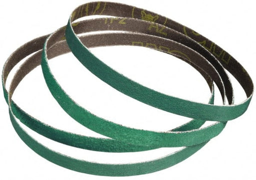 Abrasive Belt: 3/4" Wide, 18" Long, 60 Grit, Zirconia Alumina
