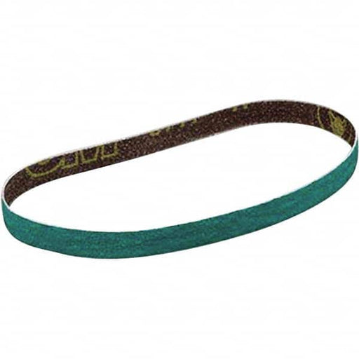 Abrasive Belt: 3/4" Wide, 18" Long, 120 Grit, Zirconia Alumina