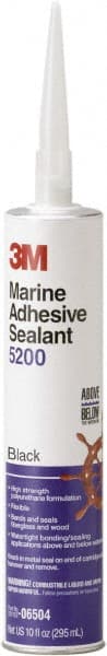 Marine Adhesive Sealant: 12.8 oz Cartridge, Black, Polyurethane
