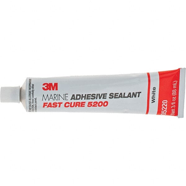 Marine Adhesive Sealant: 3 oz Tube, White, Polyurethane