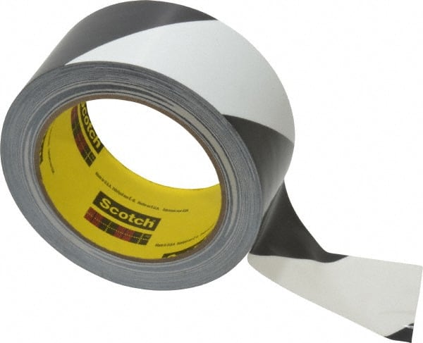 Floor & Aisle Marking Tape: 2" Wide, 108' Long, 5.4 mil Thick, Vinyl