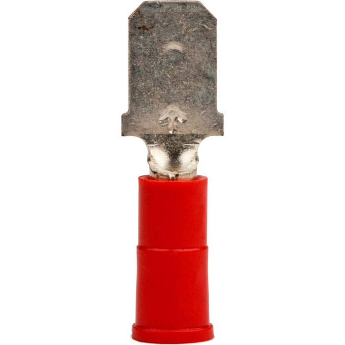 Wire Disconnect: Male, Red, Vinyl, 22-18 AWG, 1/4" Tab Width