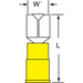 Wire Disconnect: Female, Yellow, Nylon, 12-10 AWG, 1/4" Tab Width