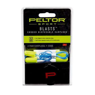 Action Target Peltor Blasts Corded Disposable Earplugs 2 pair/pack (Neon Yellow)