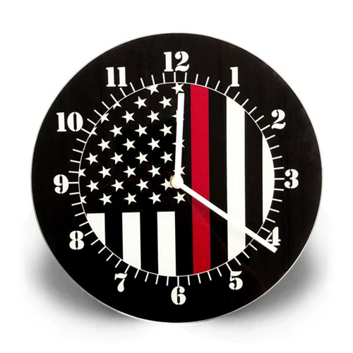 Thin Blue or Red Line American Flag Clock