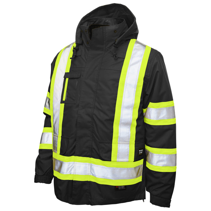 Clearance - Tough Duck S426 Type R Class 3 Poly Oxford 5-in-1 Safety Jacket - Black, Large