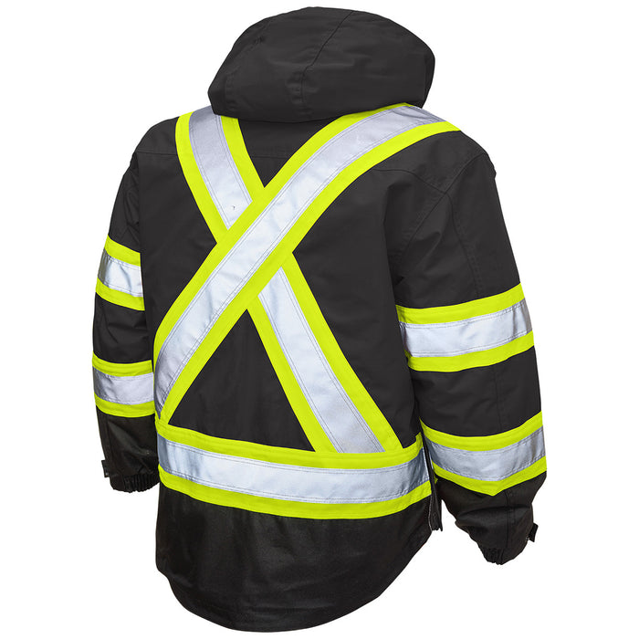 Clearance - Tough Duck S426 Type R Class 3 Poly Oxford 5-in-1 Safety Jacket - Black, Large