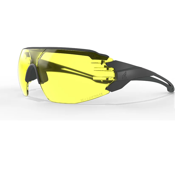EDGE TACTICAL EYEWEAR Taven Black TPR Ylw Vapor Shield Lens