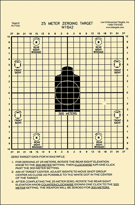 Action Target 25-Meter M16 Zeroing Target
