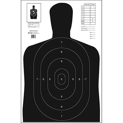 Action Target B-27E Economy Target (Black) - ALL WEATHER RESISTANT TARGET ON HEAVY PAPER