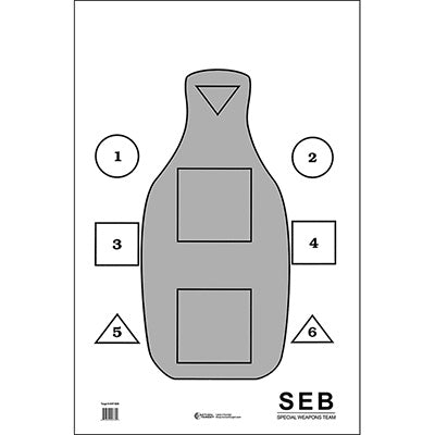 Action Target SWAT SEB Training Target w/ Q Scoring - ALL WEATHER RESISTANT TARGET ON HEAVY PAPER