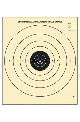 Action Target 25-Yard Timed and Rapid Fire Pistol Target on Tag Paper (B-8)