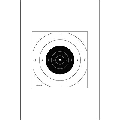 Action Target 25-Yard Timed and Rapid Fire Pistol Target (B-8) Repair Center. On Heavy White Paper
