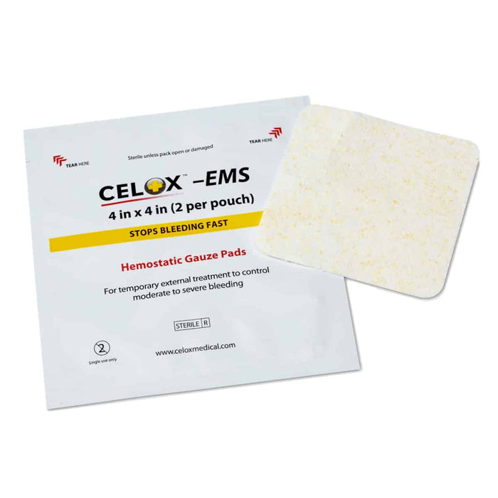 SAFEGUARD MEDICAL Celox EMS Gauze Pads- 4" x 4"