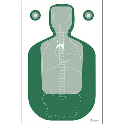 Action Target Tarrant Co. College (TX) TQ-19 Qualification Target w/ Vital Anatomy (Green)