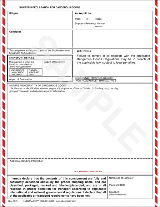 LABELMASTER Form SINGLE SHT FOR LP INT'L -PACK 100-