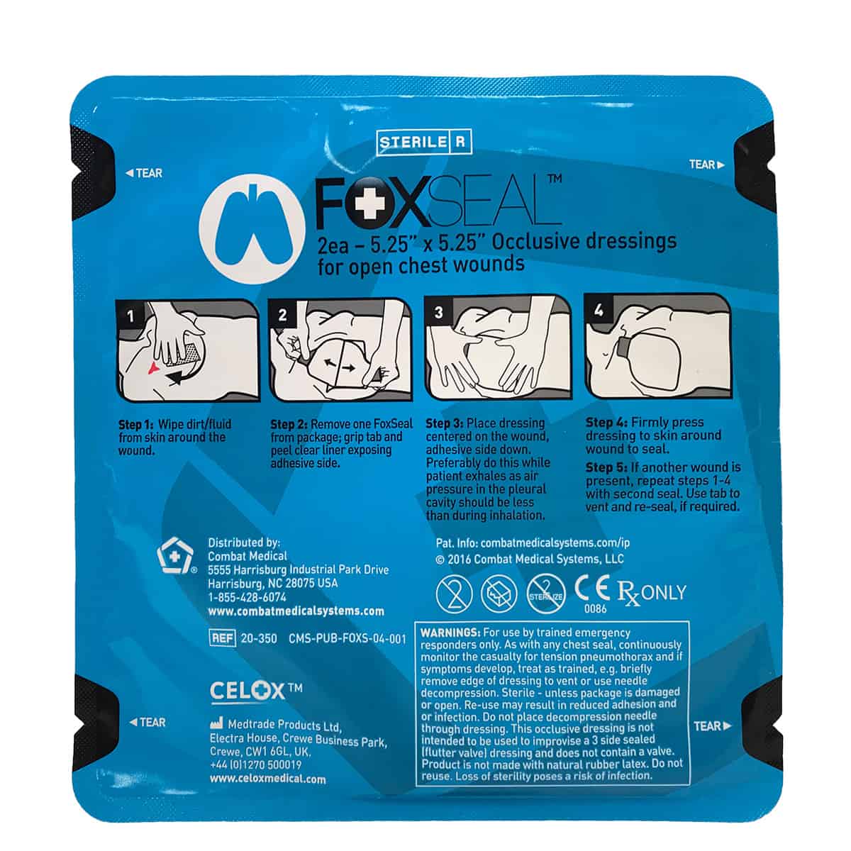 SAFEGUARD MEDICAL FoxSeal Occlusive Dressing -pk/2- MARCH — Pelican Supply
