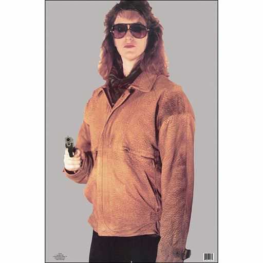Action Target Woman in Brown Coat w/ Gun Split Second Target