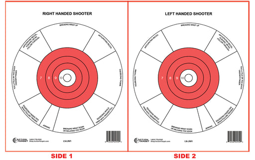 Action Target Right & Left Handed Handgun Feedback Target