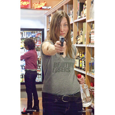 Action Target Woman w/ Gun and Bystander Armed Robbery Target