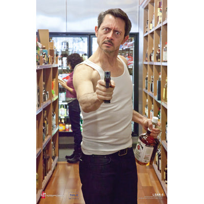 Action Target Man in Tank Top w/ Gun and Bystander Armed Robbery Target