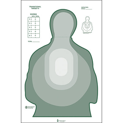 Action Target US Dept. of the Treasury Transitional Target II (Green) - ALL WEATHER RESISTANT TARGET ON HEAVY PAPER