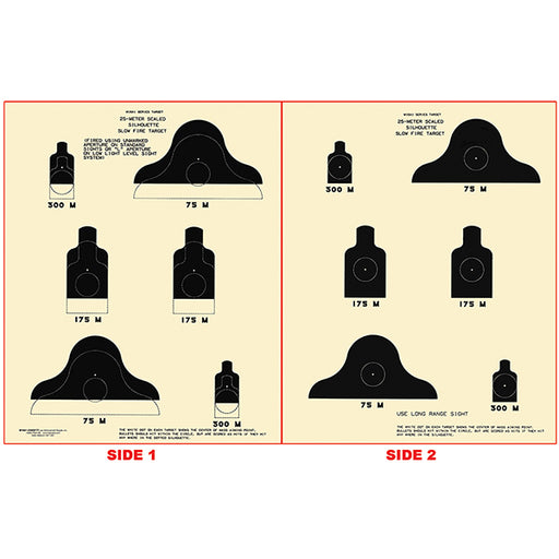 Action Target US Dept. of Defense 25-Meter M16 Slow Fire Two-Sided Target